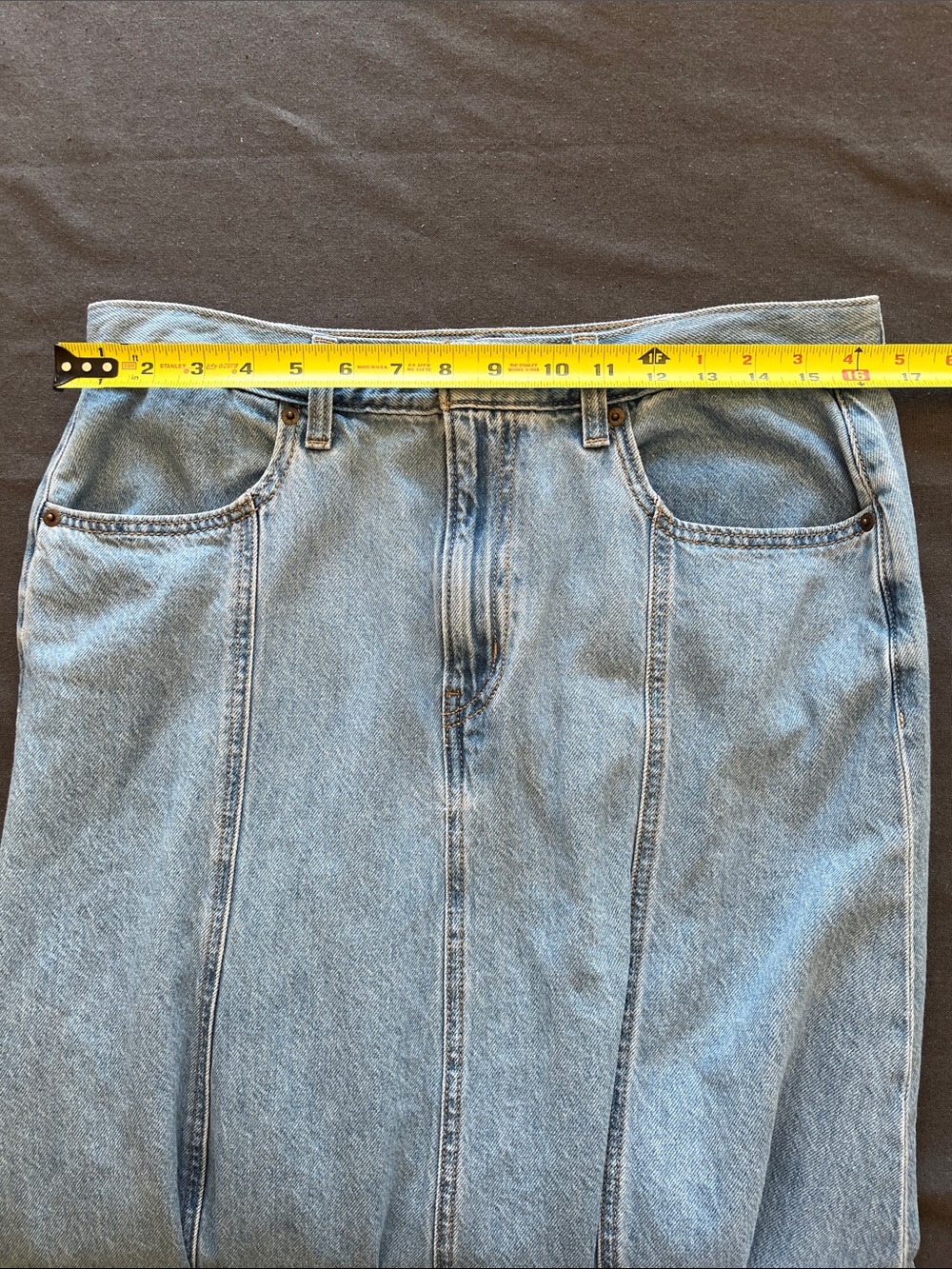 Women's Levi's Light Blue Denim Skirt with Panel Seams Size 31 - Picture 7 of 7